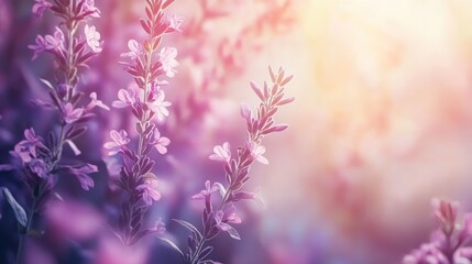 Obraz premium Sunlight Dappled Purple Flowers