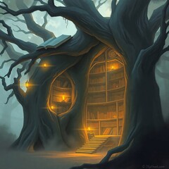 Enchanting Treetop Library.