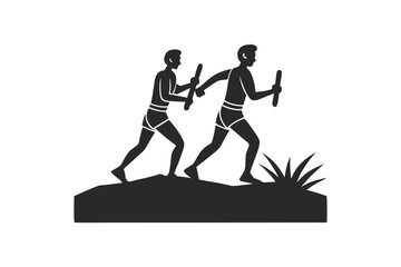 Relay Race silhouette vector illustration