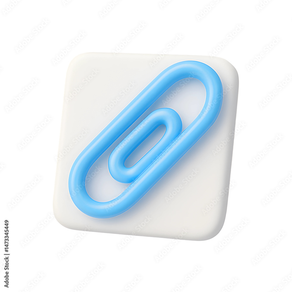 Aufkleber modern 3d paperclip icon with a transparent background designed for business and technology applicat