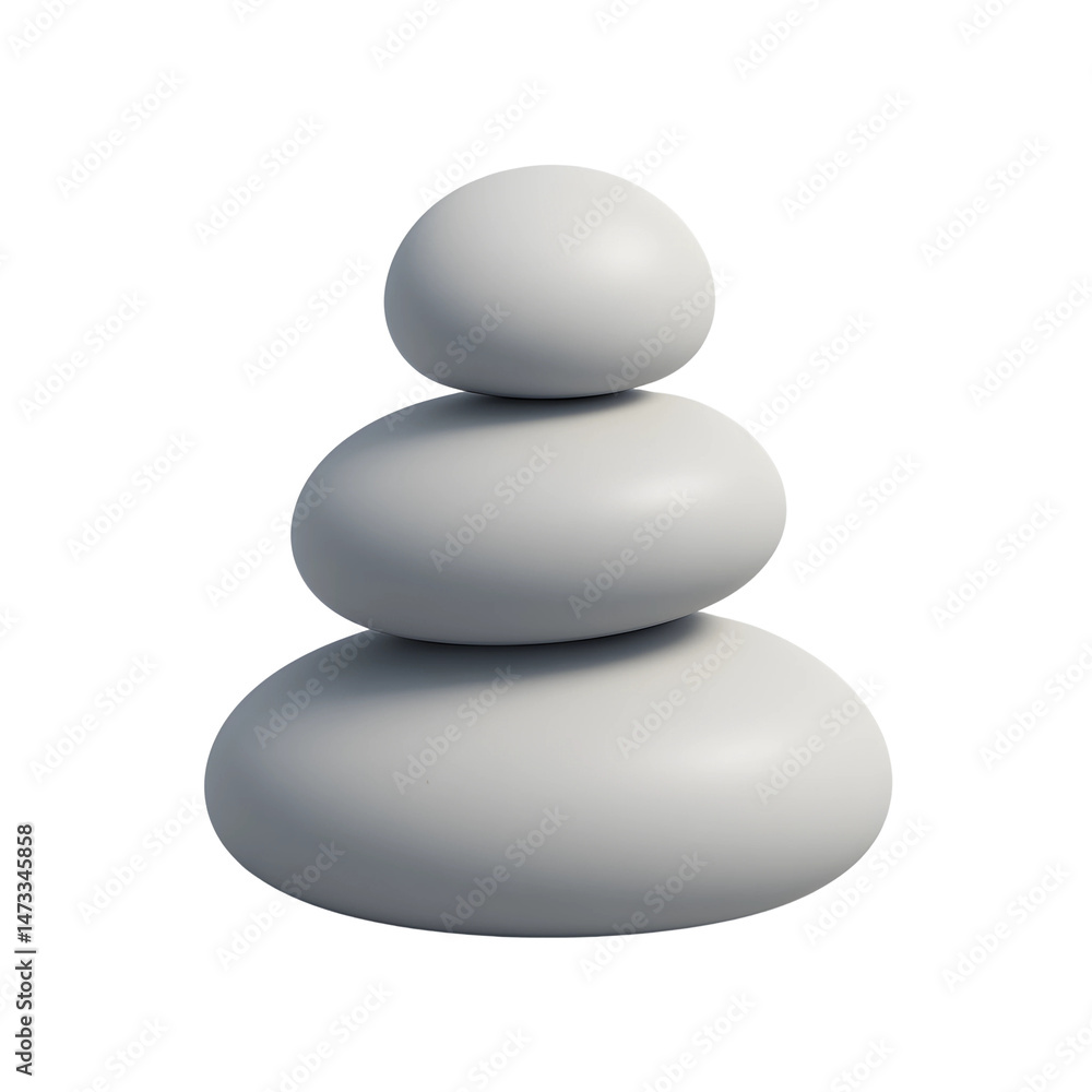 Poster stacked smooth stones create a calming visual for business technology applications in a transparent 