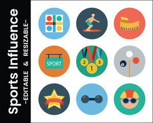 Collection Of Sports And Games Icons For Design Projects And Creative Media Needs