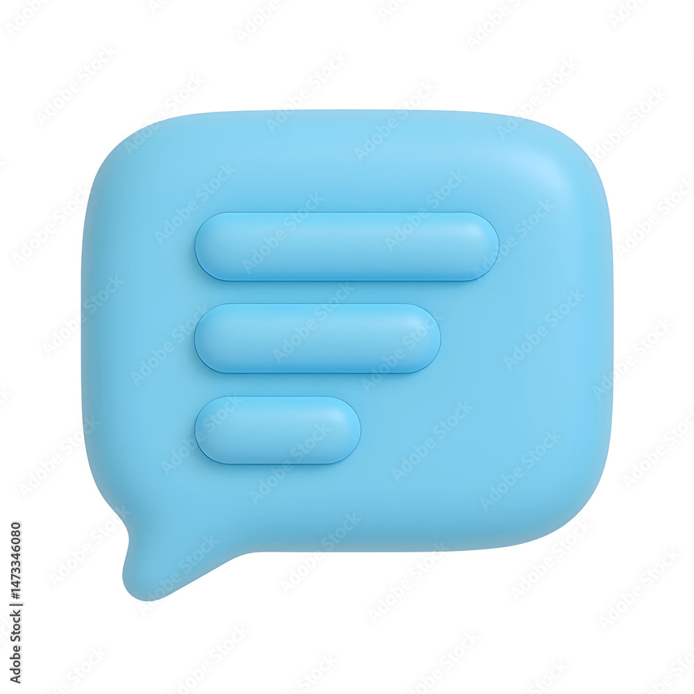 Poster stylized 3d messaging icon designed for digital communication in business and technology sectors wit