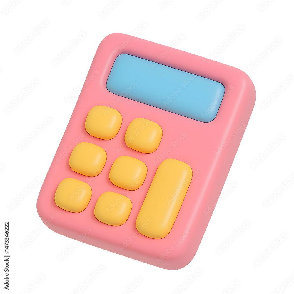 Poster colorful 3d calculator icon with transparent background ideal for business and technology graphics a
