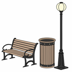 illustration of a bench