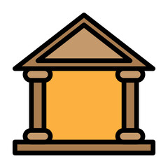 Bank Building Vector Filled Icon Design