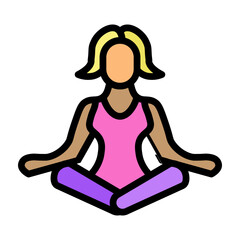 Meditation Vector Filled Icon Design