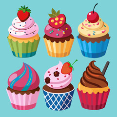 set of cupcakes