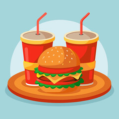 burger and fries