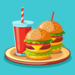 burger and fries