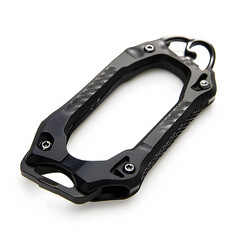 Obraz premium Black Carbon Fiber Keychain Closeup.