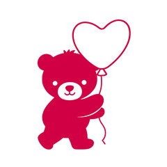 teddy bear with heart balloon - valentine