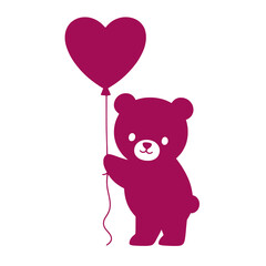 teddy bear with heart balloon
