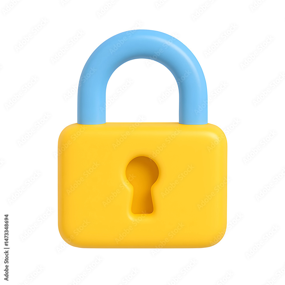 Aufkleber colorful 3d lock icon on a transparent background representing security and technology in business e