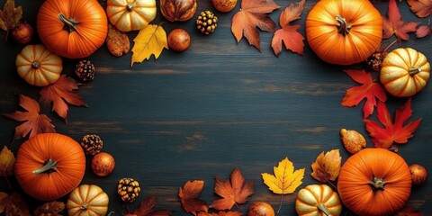autumn halloween themed banner template with copy space for text