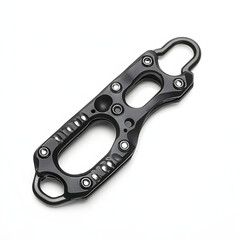 Obraz premium Black Metal Carabiner Keyring Detail.