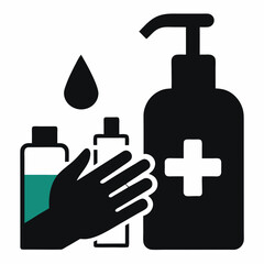 Hand Sanitizer silhouette vector illustration