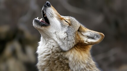Coyotes howl in the wild