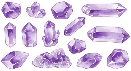 Fototapeta premium Amethyst Watercolor Rhapsody