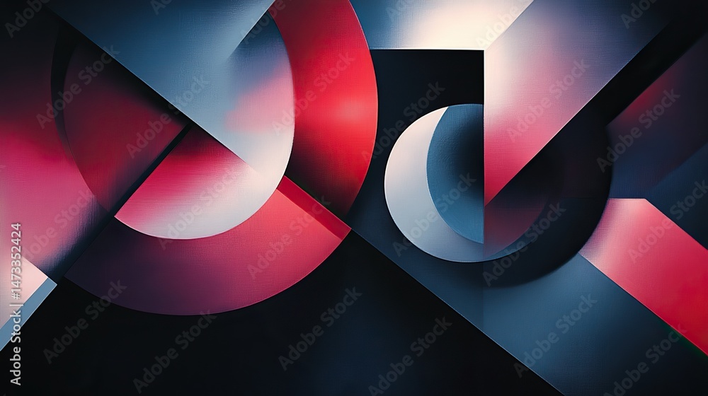 Poster a modern geometric art piece with sharp angles and soft gradients.