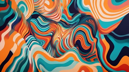 Fototapeta premium A psychedelic abstract artwork with intricate patterns and optical illusions.