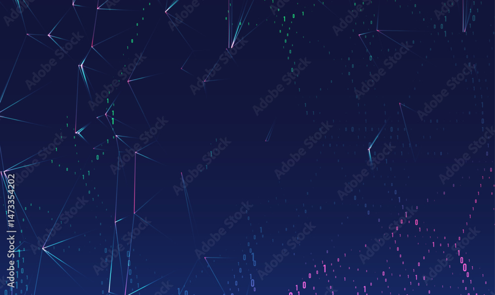 Poster abstract space polygonal illustration. big data code representation. graphic concept for your design