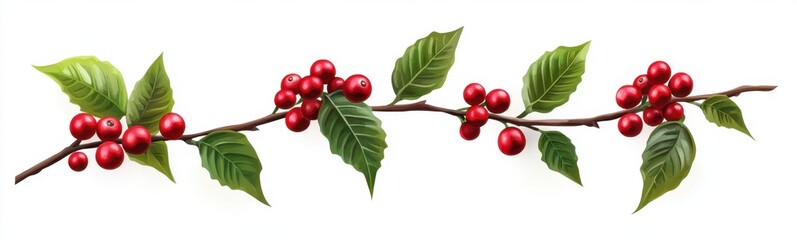Obraz premium Stunning Coffee Plant Branch Illustration