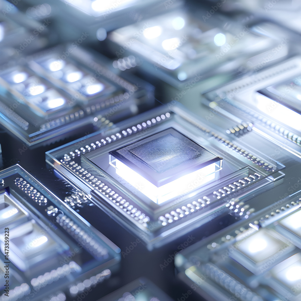 Poster abstract geometric pattern on a futuristic circuit board