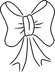 bow isolated on white, ribbon bow, coquette outline