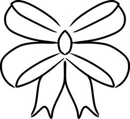 bow and ribbon, boho ribbon outline