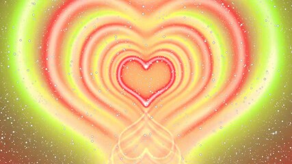This video features a glowing neon tunnel heart outlined in vibrant hot pink light, set against a dark brick wall background - Powered by Adobe
