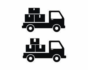 Delivery Truck icon silhouette vector illustration