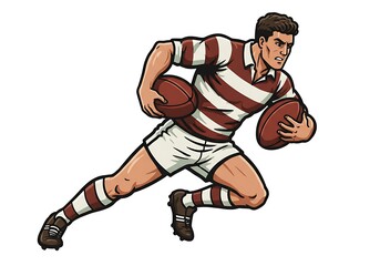 Rugby Rush: Vintage Power AI Generated