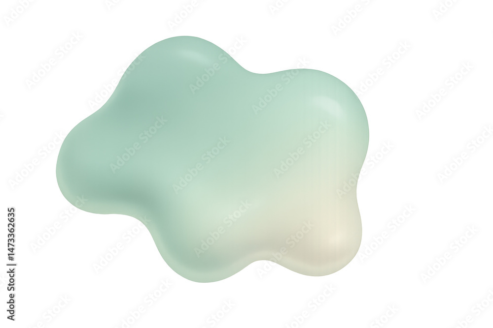 Poster soft abstract shape with smooth gradient in pastel green and cream colors, evoking calm and gentle e