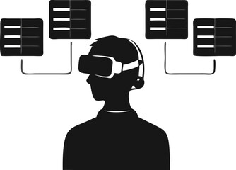 VR User Interacting with Data Servers