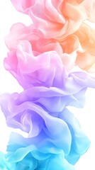 Fototapeta premium Abstract swirling pastel colors in a white background