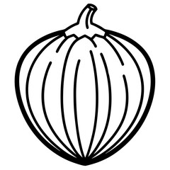Acorn Squash line art vector