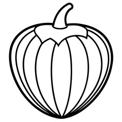 Acorn Squash line art vector