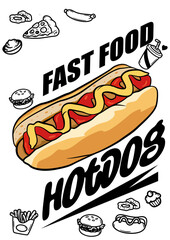 hot dog vector illustration