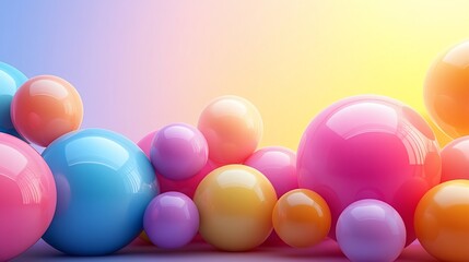 Vibrant spheres in pastel colors