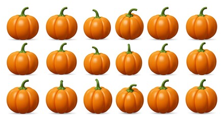 Vibrant Autumn Harvest: A Collection of Perfect Pumpkins