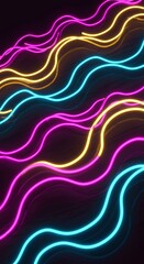Fototapeta premium Neon Undulation AI Generated