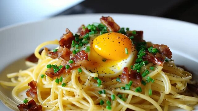authentic italian carbonara with guanciale