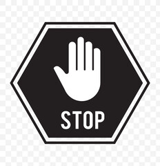 Obraz premium Raised hand icon symbolizing stop or interaction. Stop hand icon. Set of hand hello icons. EPS 10