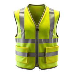 modern hi vis safety work vest mockup front view isolated on transparent background
