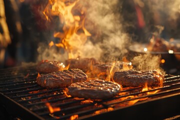 Grilled Burgers on a Summer Day