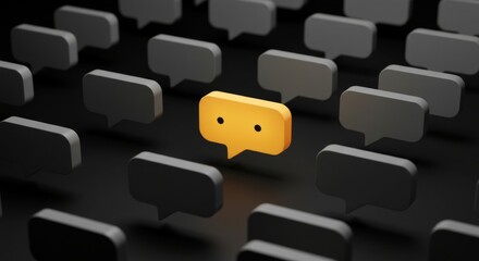 Single, highlighted message in a sea of muted communications.