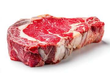 Fototapeta premium Ribeye Beef Steak Isolated on White