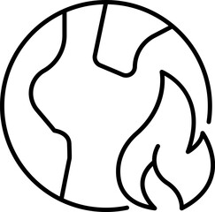 Global Warming Outline Icon for Graphic and Web Design, Apps, Adverts, Various Cards