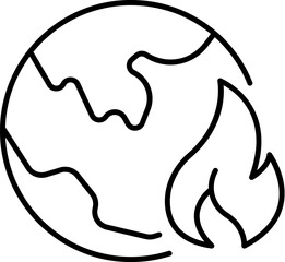 Global Warming Minimalistic Symbol for Web and Graphic Design, Apps, Banners, Social Network and Cards